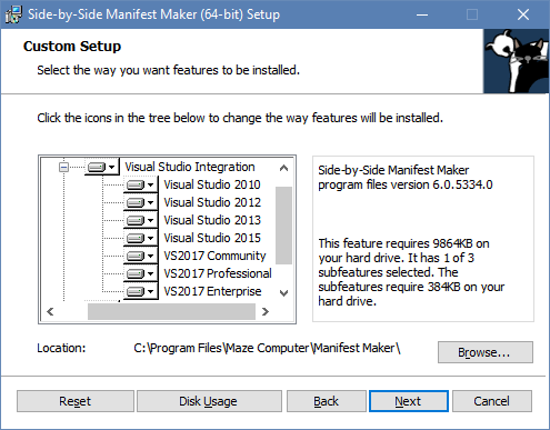 install vs2017 integration