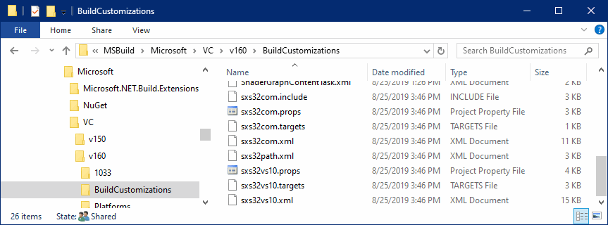 vs2019 files