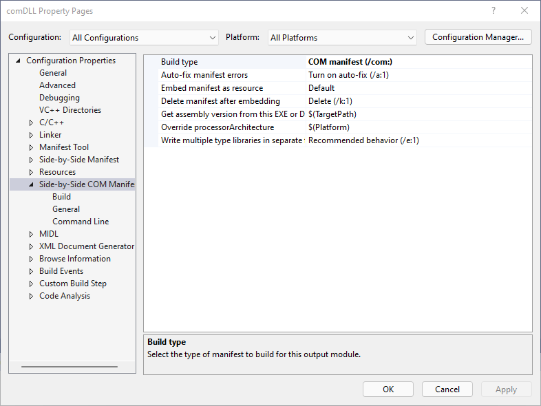 project context menu