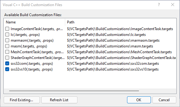 project context menu